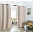 thumbnail image 3 of Evelyn - Wall-to-Wall Extra Wide Embossed Blackout Grommet Curtain Panels with 2 Rope Tiebacks - Ideal for Window Decor or Room Divider (2 Panels 108" W x 108" L Each, Ivory), 3 of 4