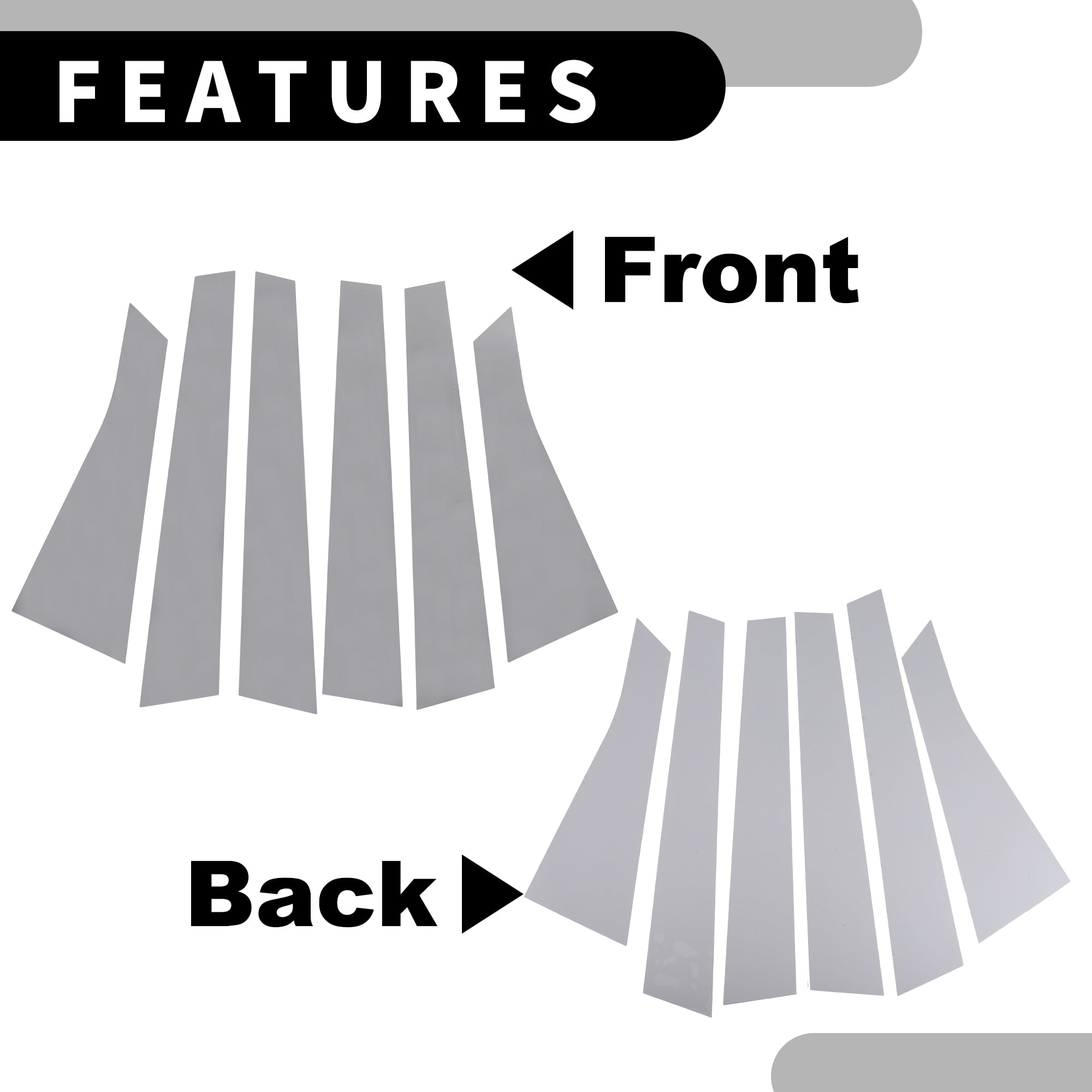 Unique Bargains 6Pcs Window Trim For Chevrolet Impala 2006-2013 Chrome Silver Tone