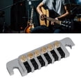 thumbnail image 1 of 6 String Bridge Stop Bar, Vintage Style Wear Resistance Guitar Bridge Tailpiece  for Stringed Instrument Silver, 1 of 7