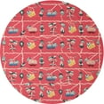 thumbnail image 1 of Ahgly Company Indoor Round Contemporary Red Abstract Area Rugs, 8' Round, 1 of 6