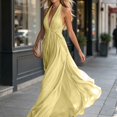 thumbnail image 5 of Womens Halter Sleeveless Casual Long Dress, Summer Pleated Waist Maxi Sundress, Elegant Flowy Swing Beach Dress for Party, 5 of 6