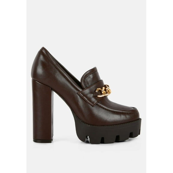 Y2K Chunky High Block Heeled Loafers