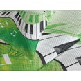 thumbnail image 4 of Ambesonne Music Quilted Bedspread Set 3 Pcs, Piano Keys Green Curvy, King Size, Lime Green Black White, 4 of 5
