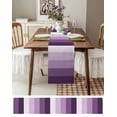 thumbnail image 3 of ERUNPONLY Purple Ombre Table Runner - 90 Inch Long Modern Abstract Art Farmhouse Striped Cotton and Linen Blended Dress Scarves Farmhouse Table Runner for Kitchen Dining, Coffee Table, 13" x 90", 3 of 8