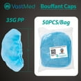 thumbnail image 7 of Disposable Bouffant Caps, Non-Woven, 21 in, 50 Pack – Blue, 7 of 7