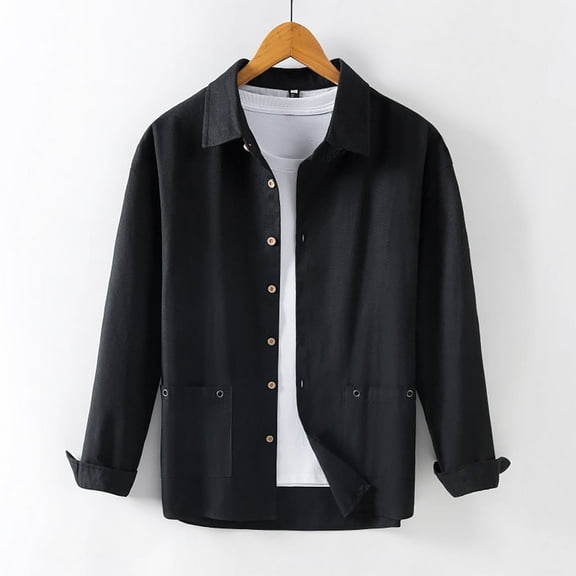 Awdenio Mens Shirts Button Down Lightweight Shirt Jacket Long Sleeve Overshirts With Flap Pockets