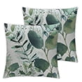thumbnail image 2 of Awypu Set of 2 Throw Pillow Covers Decorative Green Leaf Watercolor Eucalyptus Branches Floral with Plant Objects White Natural Greenery Twig Cushion Pillowcase, 2 of 6