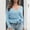 Light Blue, variant on Munlar Women's Off the Shoulder Sweater Long Sleeve Red V Neck Oversized Sweater Ruffles Blouses