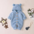 thumbnail image 3 of Nouveau-né Bébé Garçon Fille Hiver Sweat à Capuche Romper Combinaison Tricotée à Manches Longues, 3 of 8