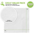 thumbnail image 2 of 12 Inch Disposable Napkins - 1 Ply White Dinner Napkins - Paper Napkins for Dinner, Parties, Crafts, Daily Use - 1000 Pack, 2 of 7