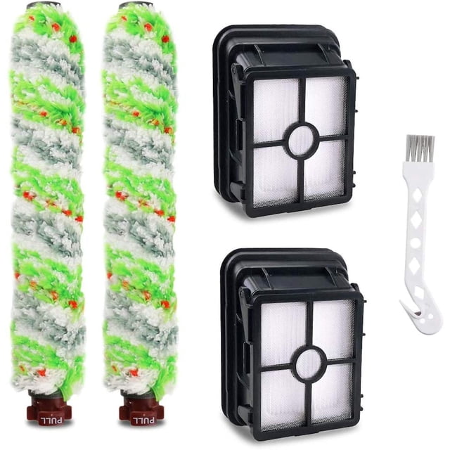 Paquete de 2 rodillos de repuesto para cepillos de mascotas con 2 filtros para aspiradora en seco y húmedo Bissell 17132 Crosswave 3 en 1 y Crosswave 2225n Pet Pro Spare Pa