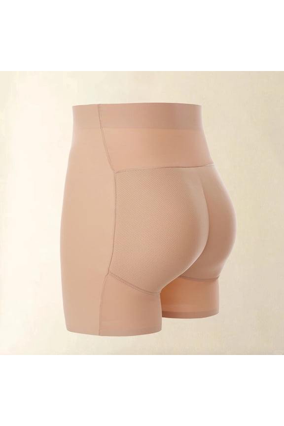 Women Butt Lifter Shapewear with Removable Hip Pads High Waist Tummy Control Underwear Peach Butt Hip Lifting Panties for Hourglass Figure Body Sculpting, Khaki,S