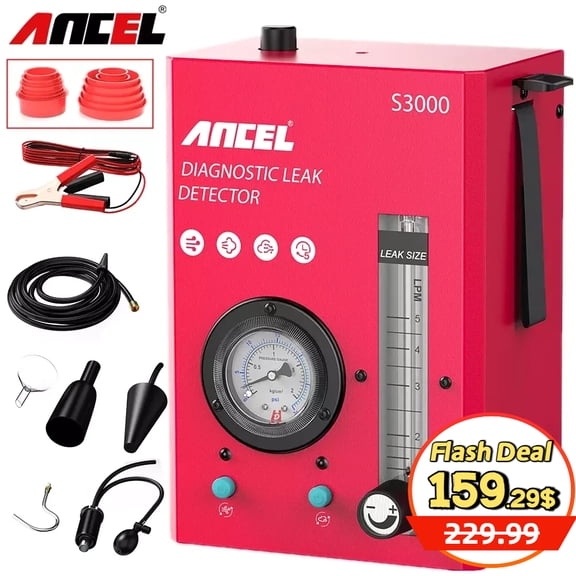 ANCEL Car Smoke Leak Detector EVAP Car Smoke Leakage Diagnostic Tool with Fuel Pressure Gauge, Flowmeter Displayfor, Oil Level Gauge