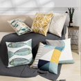 thumbnail image 3 of Embroidery Cotton Decorative Throw Pillow Cover Boho Geometric Pattern Cushion Cover for Couch Sofa Bed (Geometric E,18"x18"), 3 of 4