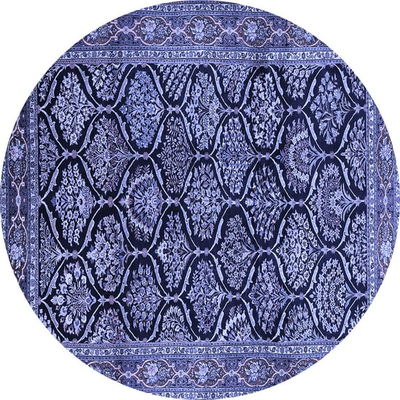 Ahgly Company Indoor Round Persian Blue Traditional Area Rugs, 3' Round