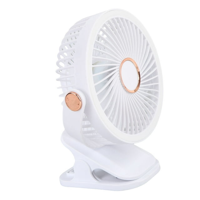 Ventilador de Escrito configuración configurable configuración ligera de 5 Velocidadas 3 Niveles de Brillo, 720 de Rotación Portátil Ventilador de Oficina Pequeño