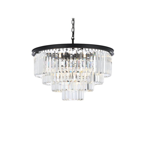 Sydney 17 light Matte Black Chandelier Clear Royal Cut Crystal