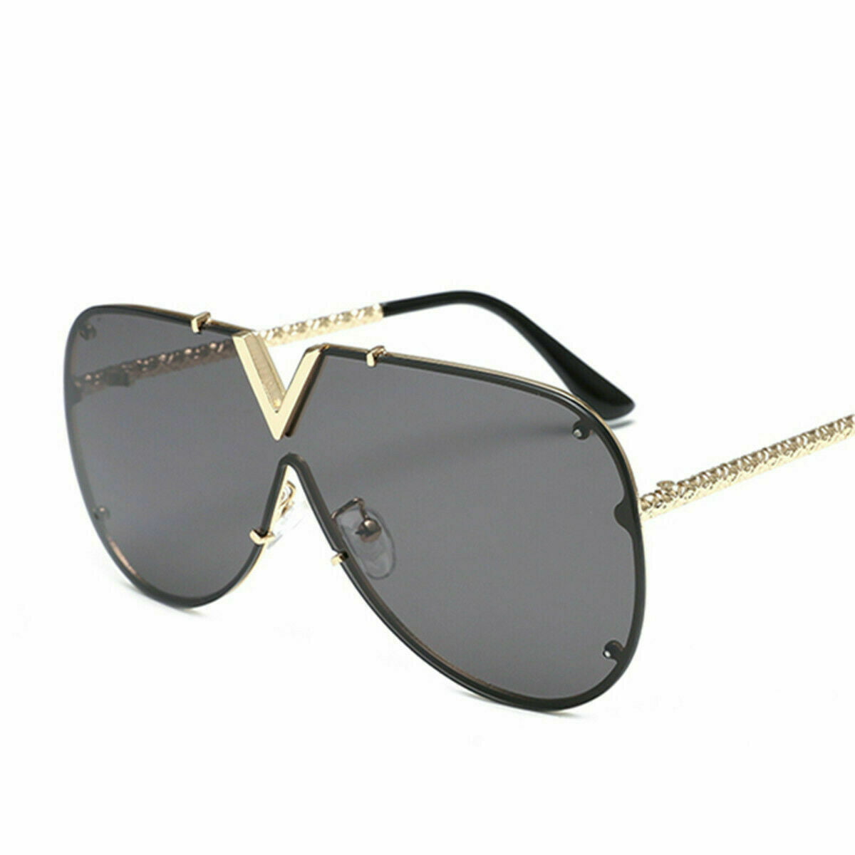 Large V Plus Size Women's Designer Sunglasses Large Frame Retro Classic #T