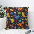 thumbnail image 4 of Yiaed Dinosaurs in Space Print Pillow Covers Super Soft Decorative Square Throw Pillow Covers Case Cushion Covers for Sofa Couch Bedroom Car Decor（No pillow core）-16"x16", 4 of 7