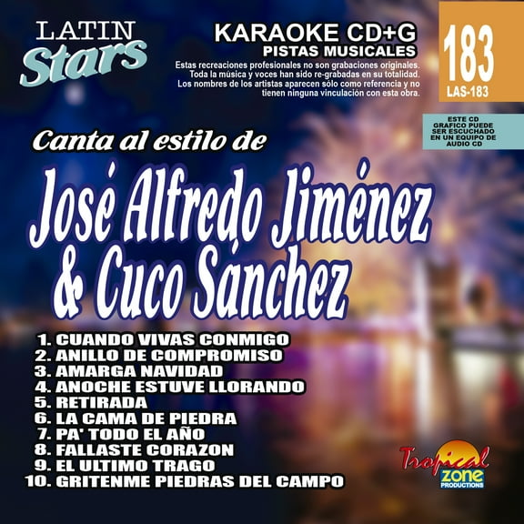 Karaoke Latin Stars 183 Jose Alfredo Jimenez & Cuco Sanchez