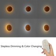 thumbnail image 4 of FSLiving Rechargeable Battery Operated Remote Control Wall Sconces Handcrafted Wooden High Quality Engraved with Flowers Art Ambient Lighting Fixture Dimmable&Color Changing for Background - 1 Pack, 4 of 7