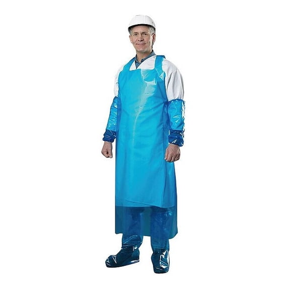 Polyco Apron, Polyolefin, Blue, 55 in, Universal 48500