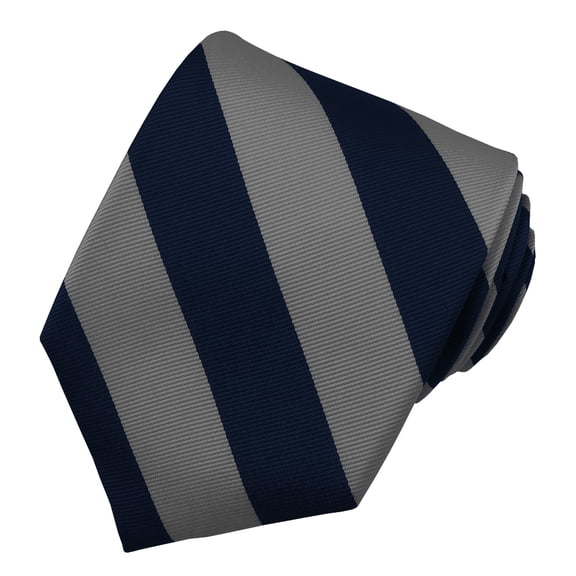 Jacob Alexander Men's 1-Inch College Stripe Woven Silk Regular Length Neck Tie - Gray Navy