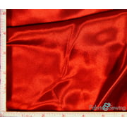 Scarlet Red Shiny & Dull Charmeuse Satin Fabric Polyester 5 Oz 58-60"