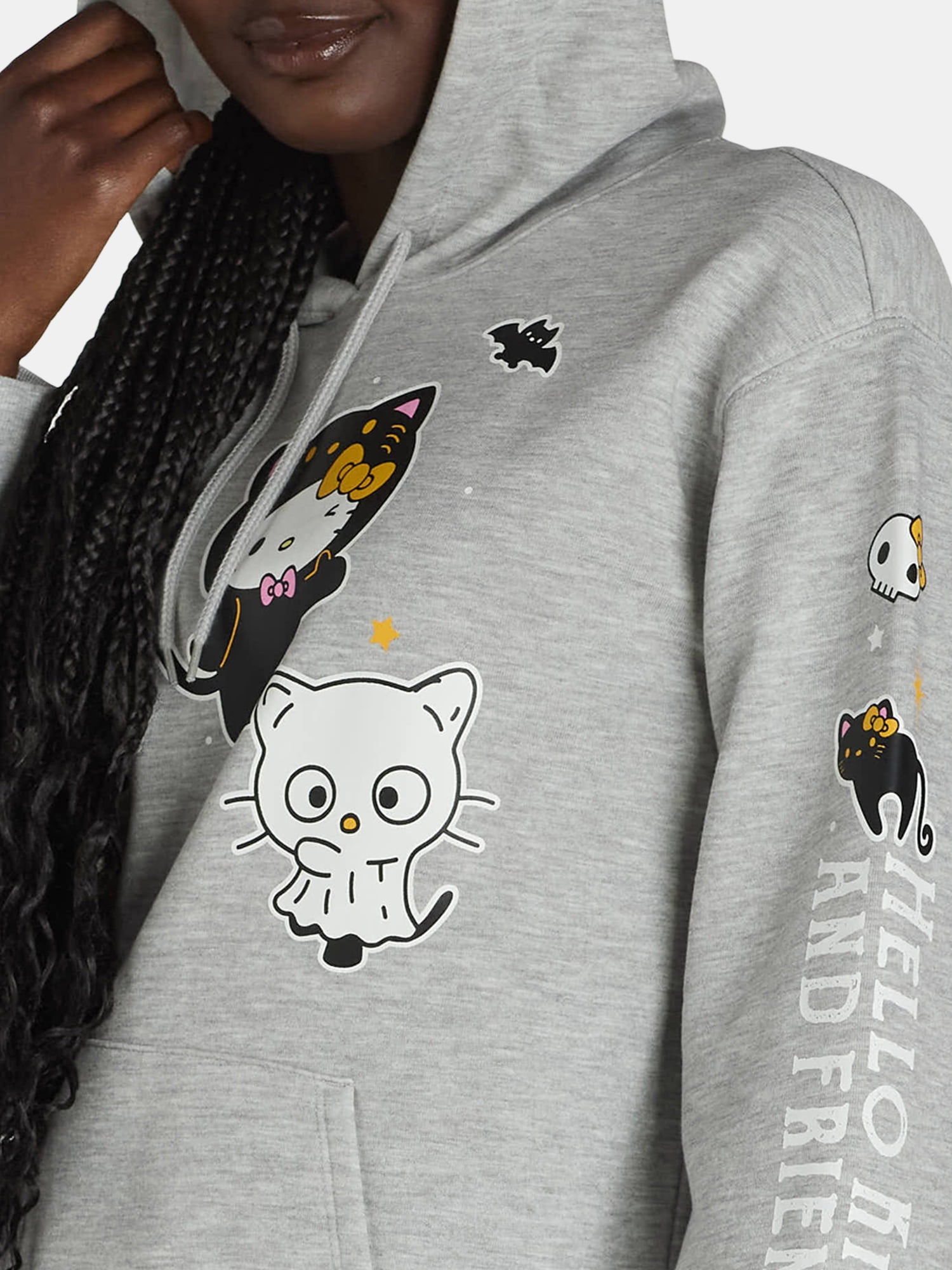 Hello Kitty Women’s Halloween Graphic Hoodie Sweatshirt with Long Sleeves, Sizes XXS-XXL
