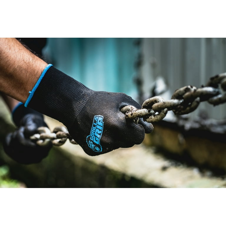 Gorilla Grip Insulated Fishing Glove, Polymer Palm, Black, Men's Large 