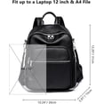 thumbnail image 2 of Sunyuer PU Leather Stylish Travel Backpack - Lightweight and Multi Pockets Sports Yoga Bag for Commuting, 2 of 7