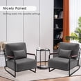 thumbnail image 5 of Mcombo Set of 2 Modern Accent Chairs, Armchair with Steel Legs, Leathaire Lounge Chairs for Living Room Office HQ102 (Grey）, 5 of 8