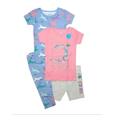 Carter's Girls 4-Piece Unicorn Cotton Pajama Set, Size 3T