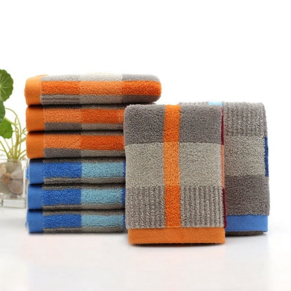 FYCONE 35 * 73cm Checkered Soft Cotton Towel Bath Beach Bathroom Hand Hair Terry Towel for Kids Adults