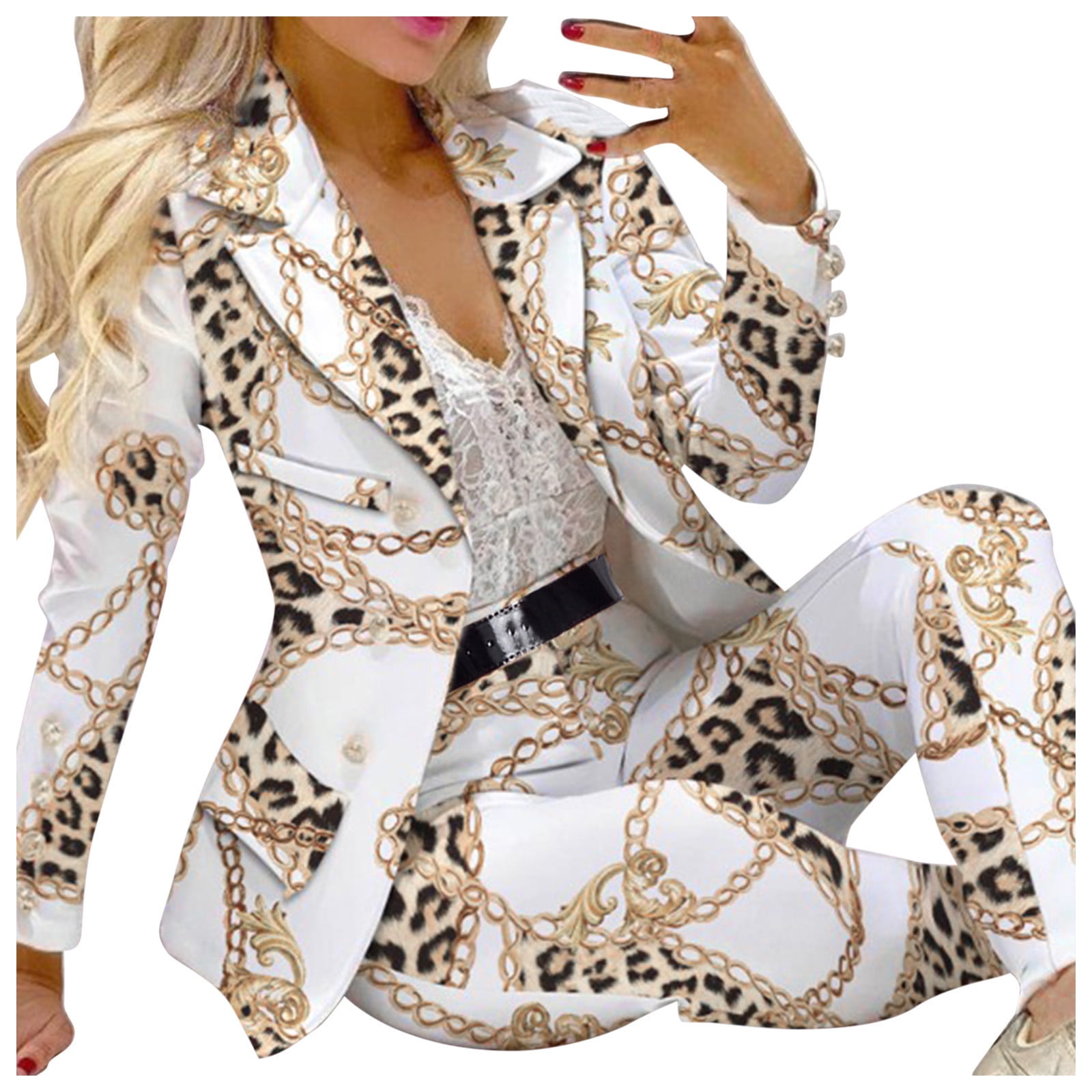 S LUKKC LUKKC Two Piece Outfits for Women, Double Breasted Blazer with  Pants Set Slim Fit Elegant Business Suit Long Sleeve Casual Formal Suit for  Work Office Holiday Gifts for Women 