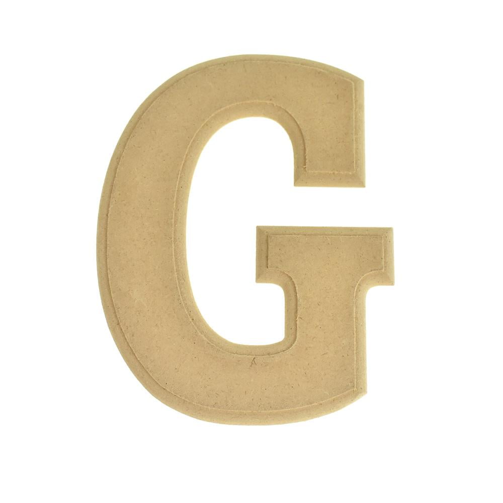 Pressed Board Beveled Wooden Letter G, Natural, 6Inch