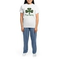 thumbnail image 4 of CafePress - Free Derry Shamrock Women's Light Pajamas - Women's Short Sleeve Print T-Shirt and Pants Light Cotton Pajama Set, 4 of 7