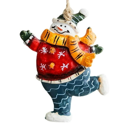 

Christmas Resin Ornament Resin Santa Claus 3D Pendant with Hanging Rope for Xmas Tree Crafts Home Type A