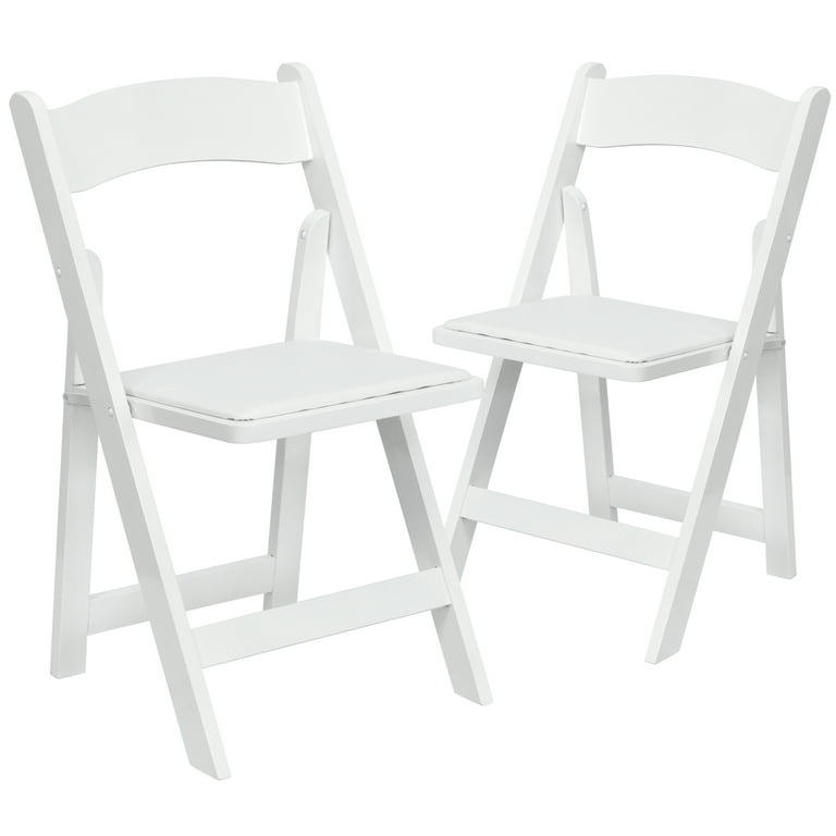 Emma + Oliver 2 Pack White Wood Dining & Event Folding Chair Emma + Oliver 2 Pack White Wood Dining & Event Folding Chair