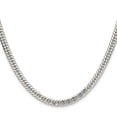 thumbnail image 3 of Auriga Fine Jewelry 925 Sterling Silver 4.8 mm Double Diamond-cut Curb Chain Necklace for Men 20", 3 of 6