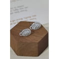 thumbnail image 4 of Bluebell Jewels Oval CZ Statement Earrings – 925 Silver Finish Baguette & Round Cut Sparkling Studs for Women, 4 of 5