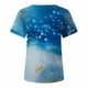 thumbnail image 5 of Jersey de cuello redondo de verano para mujer, camisa informal estampada, blusa superior de fondo Pompotops  hfajkhk138777, 5 of 9