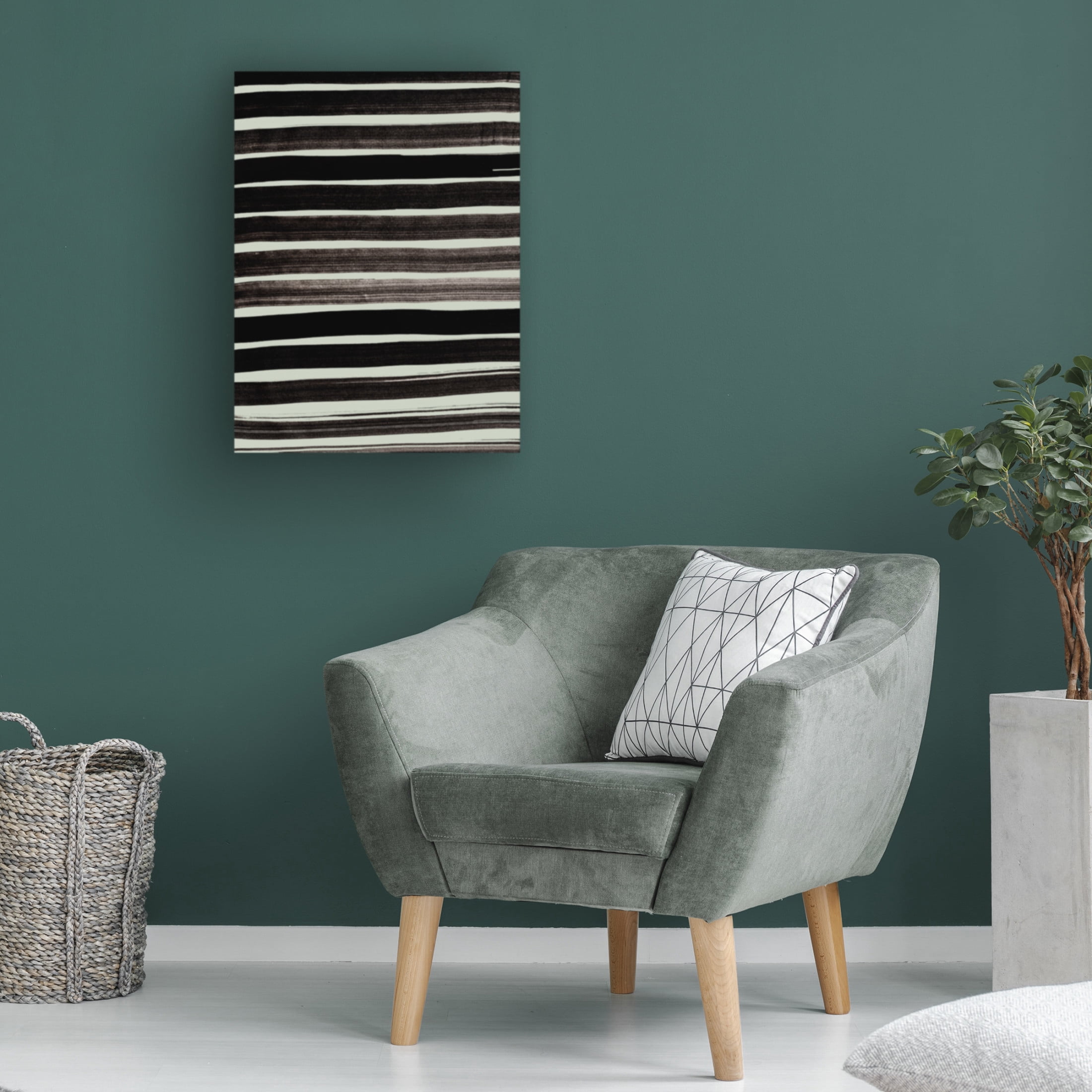 Trademark Fine Art Pictufy Studio Lines in Green Canvas Wall Art
