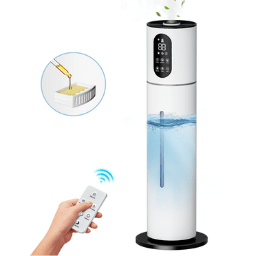 Rocyis 8L Humidifier for Large Room, 3-Speed Cool Mist Ultrasonic Quiet Humidifier with Oil Diffuser, Top Fill, Timer, Sleep Mode, Remote Control, White