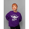 thumbnail image 2 of Fly Away - Retro Winged Emoji Graphic Women's Sweatshirt, 2 of 4