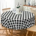 Black And White Checkered Round Tablecloth 24 Inch Buffalo Plaid