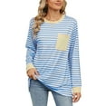 thumbnail image 2 of Womens Fall Winter Tunic Tops Long Sleeve Crewneck T-Shirts Loose Comfy Soft Blouse with Pocket, 2 of 7