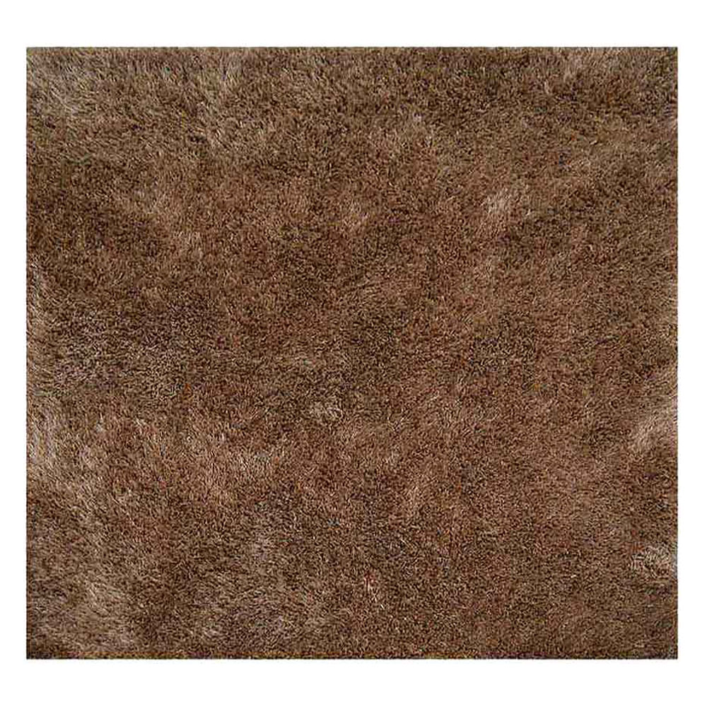 Rugsotic Carpets Hand Tufted Shag Polyester Eco-Friendly Area Rugs - 8'x8', Square, Beige, Plain Solid Design, High Pile Handmade Anti Skid Rugs for Living Room, Bed Room K00111
