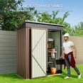 thumbnail image 5 of 5x3 FT Storage Sheds, Metal Storage Garden Shed with Door & Lock for Patio Storage, Brown, 5 of 9