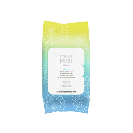1 Pack C'est Moi Gentle Makeup Remover Cleansing Wipes, Fragrance-Free, 30 Count